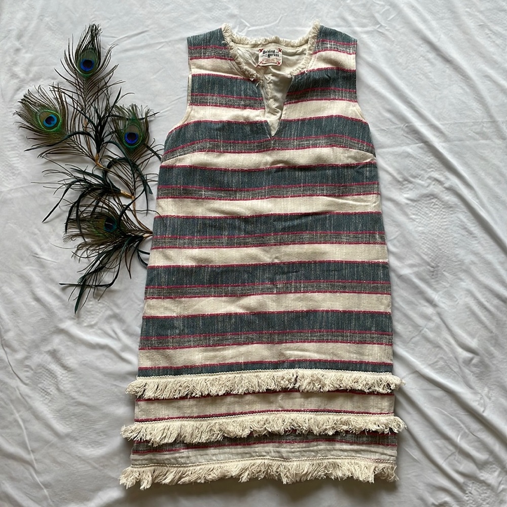 Holding Horses Striped Fringe Dress